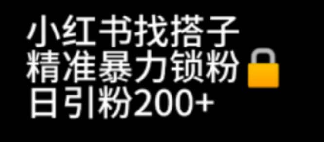 小红书找搭子暴力精准锁粉+引流日引200+精准粉 - 晨鑫项目库-晨鑫项目库