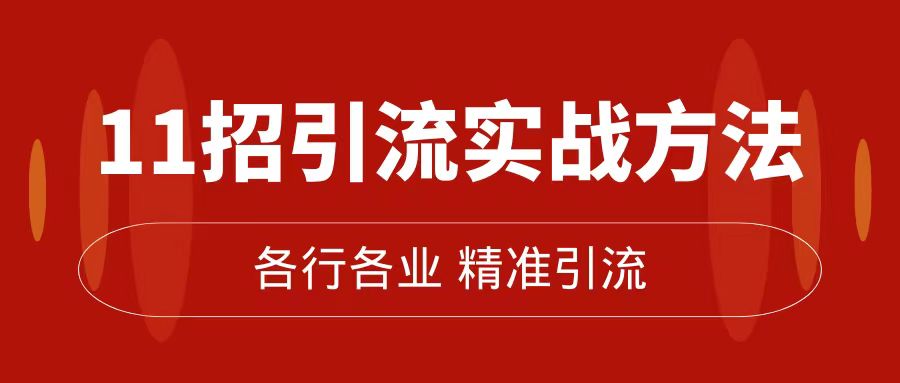 精准引流术：11招引流实战方法，让你私域流量加到爆（11节课完整版） - 晨鑫项目库-晨鑫项目库