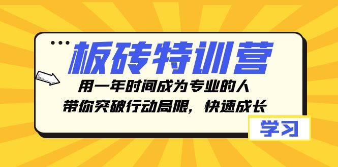 板砖特训营，用一年时间成为专业的人，带你突破行动局限，快速成长 - 晨鑫项目库-晨鑫项目库