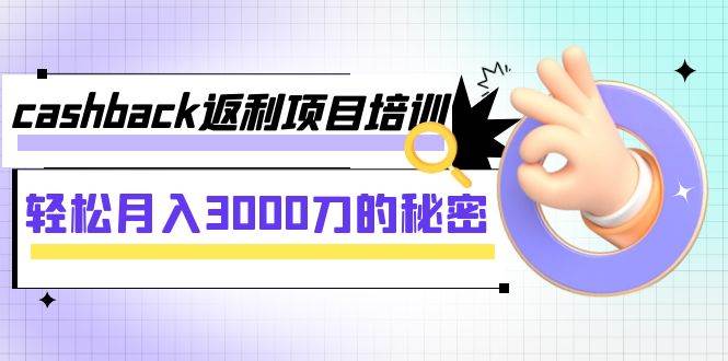cashback返利项目培训：轻松月入3000刀的秘密（8节课） - 晨鑫项目库-晨鑫项目库