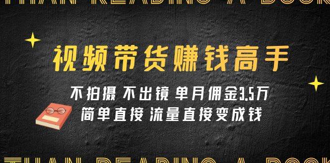 视频带货赚钱高手课程：不拍摄 不出镜 单月佣金3.5w 简单直接 流量直接变钱 - 晨鑫项目库-晨鑫项目库
