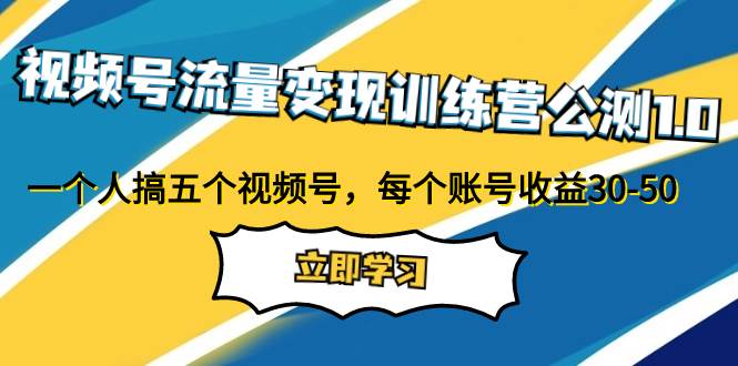 视频号流量变现训练营公测1.0：一个人搞五个视频号，每个账号收益30-50 - 晨鑫项目库-晨鑫项目库