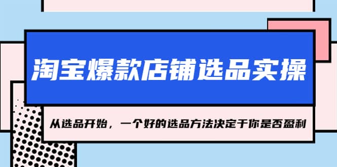 淘宝爆款店铺选品实操，2023从选品开始，一个好的选品方法决定于你是否盈利 - 晨鑫项目库-晨鑫项目库