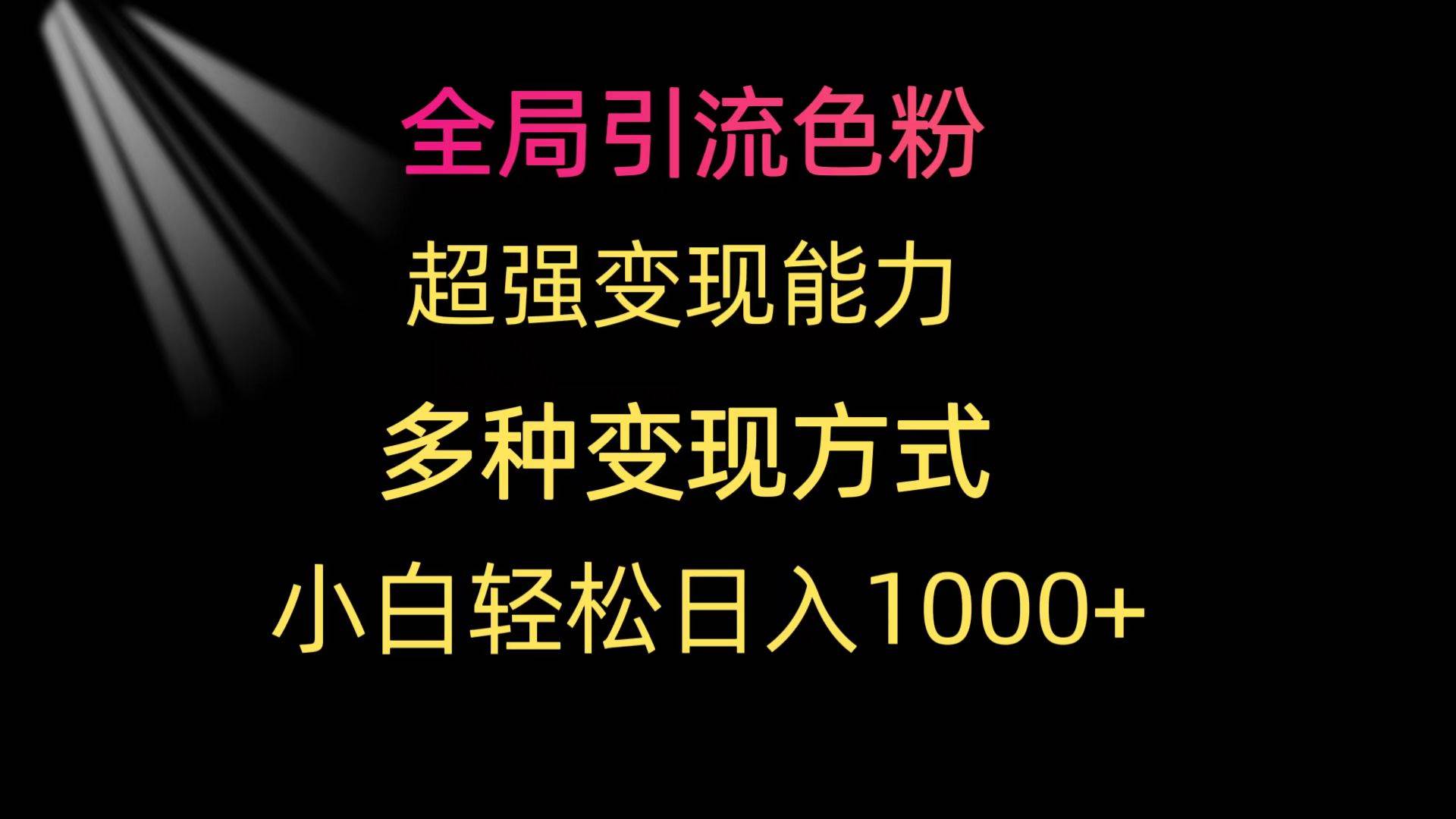 全局引流色粉 超强变现能力 多种变现方式 小白轻松日入1000+ - 晨鑫项目库-晨鑫项目库