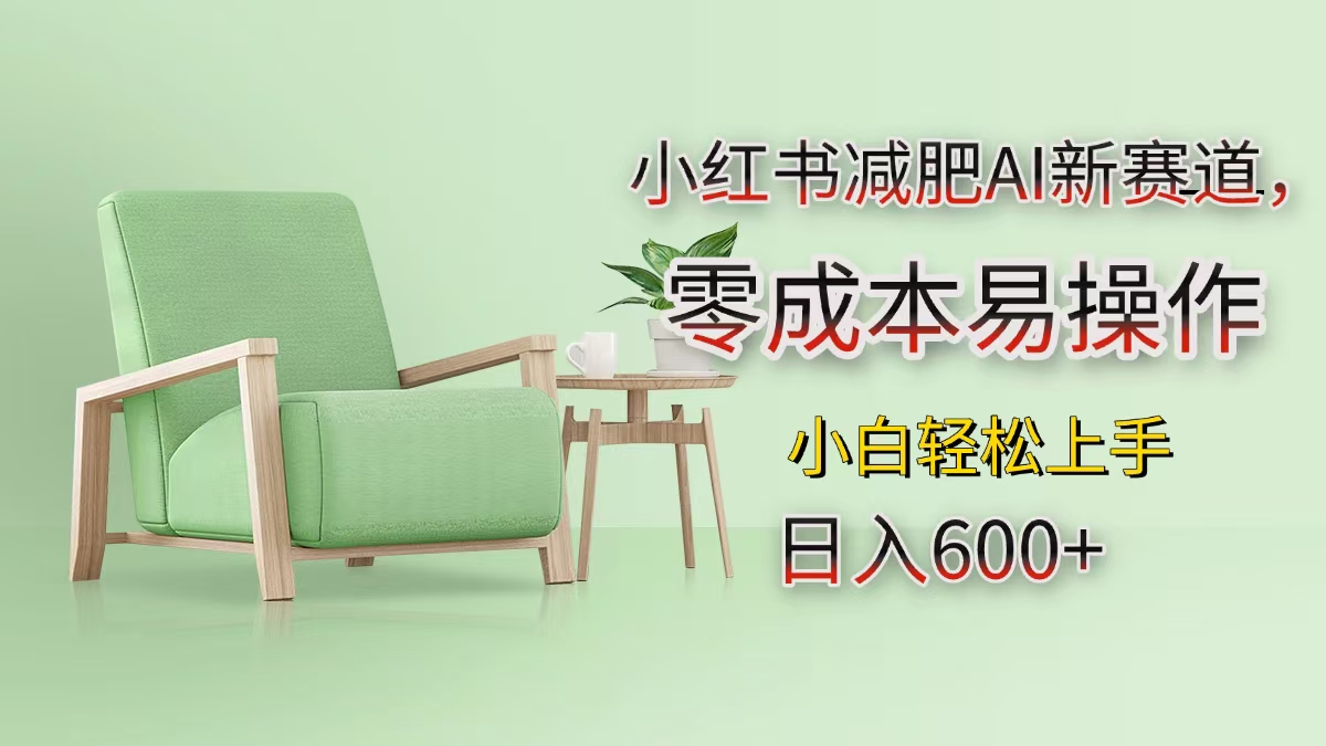 小红书减肥AI新赛道，零成本易操作，小白轻松上手，日入600+ - 晨鑫项目库-晨鑫项目库