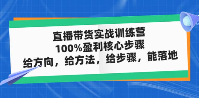直播带货实战训练营：100%盈利核心步骤，给方向，给方法，给步骤，能落地 - 晨鑫项目库-晨鑫项目库