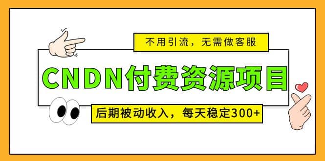 CNDN付费资源项目，不用引流，无需做客服，后期被动收入 - 晨鑫项目库-晨鑫项目库