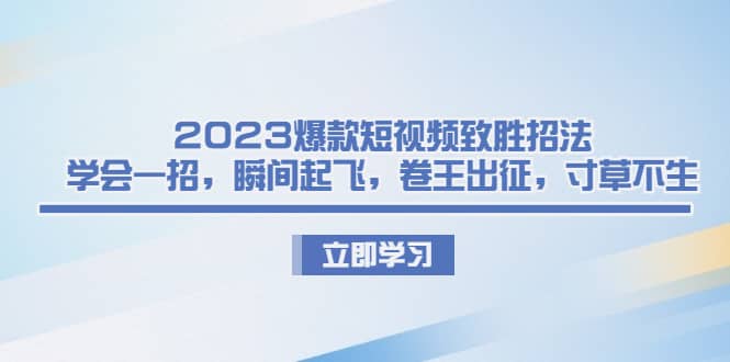 2023爆款短视频致胜招法，学会一招，瞬间起飞，卷王出征，寸草不生 - 晨鑫项目库-晨鑫项目库