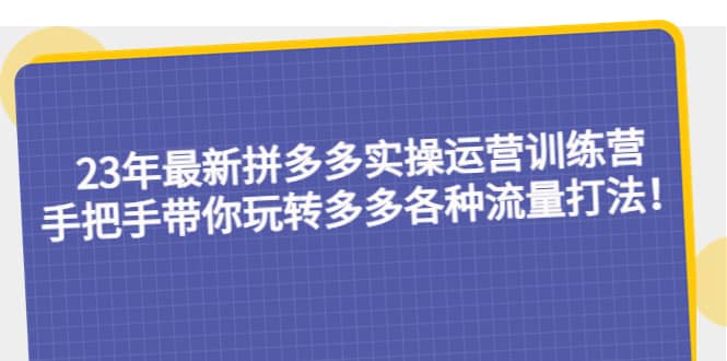 23年最新拼多多实操运营训练营：手把手带你玩转多多各种流量打法！ - 晨鑫项目库-晨鑫项目库