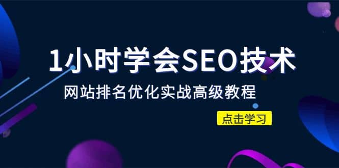 1小时学会SEO技术 网站排名优化实战高级教程-秒杀市面95%收费几千的SEO教程 - 晨鑫项目库-晨鑫项目库