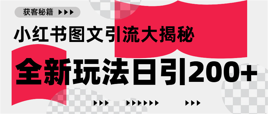 小红书图文引流，只需一张图片即可撬动百万流量，日引200+创业粉 - 晨鑫项目库-晨鑫项目库