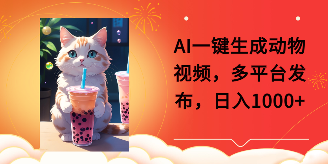 AI一键生成动物搞笑视频，多平台发布，轻松破千万播放，日入2000+ - 晨鑫项目库-晨鑫项目库