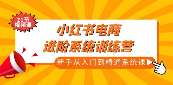 小红书电商进阶系统训练营：新手从入门到精通系统课（21节视频课） - 晨鑫项目库-晨鑫项目库