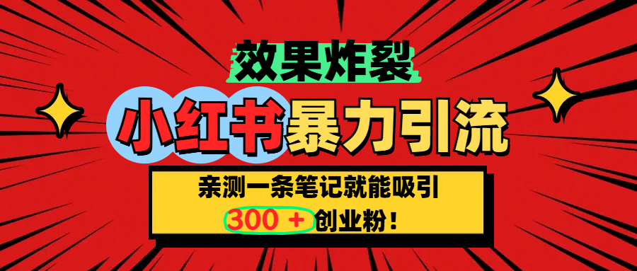 小红书炸裂玩法，亲测一条笔记就能吸引300+精准创业粉！ - 晨鑫项目库-晨鑫项目库