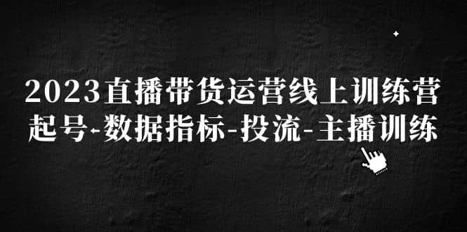 2023直播带货运营线上训练营，起号-数据指标-投流-主播训练 - 晨鑫项目库-晨鑫项目库