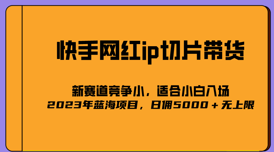 2023爆火的快手网红IP切片，号称日佣5000＋的蓝海项目，二驴的独家授权 - 晨鑫项目库-晨鑫项目库