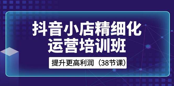 抖音小店-精细化运营培训班，提升更高利润（38节课） - 晨鑫项目库-晨鑫项目库