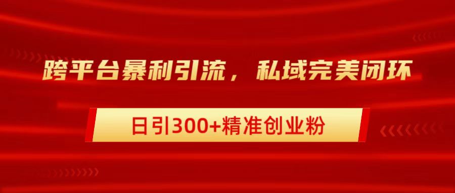 跨平台暴力引流，私域完美闭环，日引300+精准创业粉 - 晨鑫项目库-晨鑫项目库