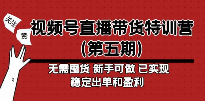 视频号直播带货特训营（第五期）无需囤货 新手可做 已实现稳定出单和盈利 - 晨鑫项目库-晨鑫项目库