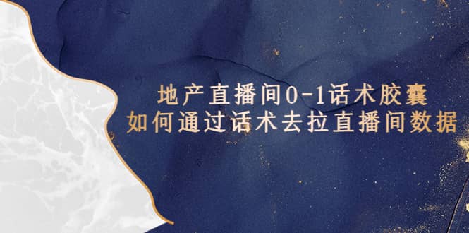 地产-直播间0-1话术胶囊，知道怎么通过话术去拉直播间数据 - 晨鑫项目库-晨鑫项目库