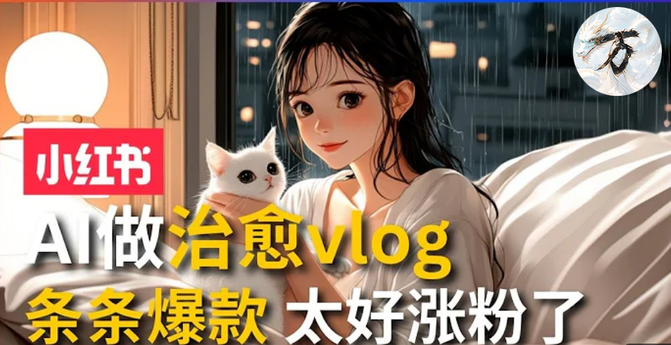 AI治愈系vlog动画视频，小红书7天 涨粉破千，商单报价1500+，0成本制作，日入2000+，有手就会  - 晨鑫项目库-晨鑫项目库