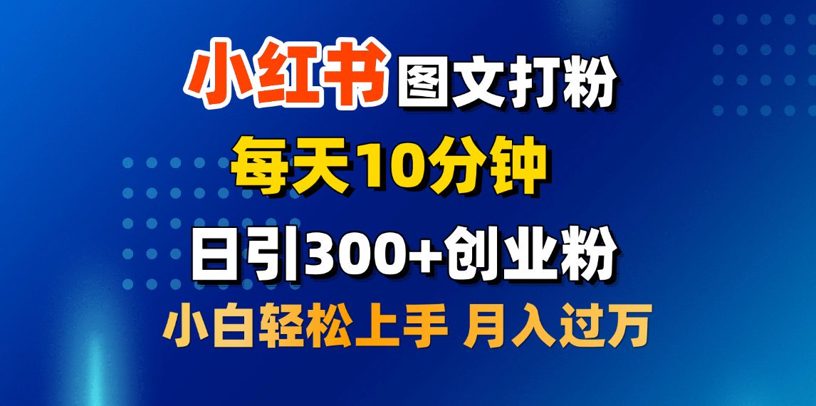 2月小红书图文打粉，每天10分钟，日引300+创业粉，小白轻松月入过万 - 晨鑫项目库-晨鑫项目库