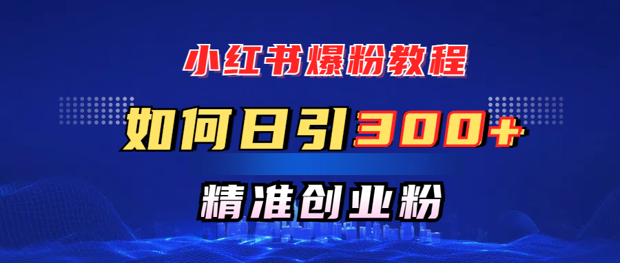 小红书爆粉教程，如何日引300+创业粉，快速实现精准变现！ - 晨鑫项目库-晨鑫项目库