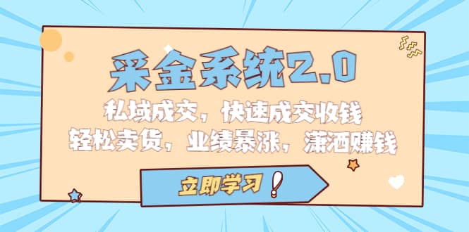 采金 系统2.0，私域成交，快速成交收钱，轻松卖货，业绩暴涨，潇洒赚钱 - 晨鑫项目库-晨鑫项目库