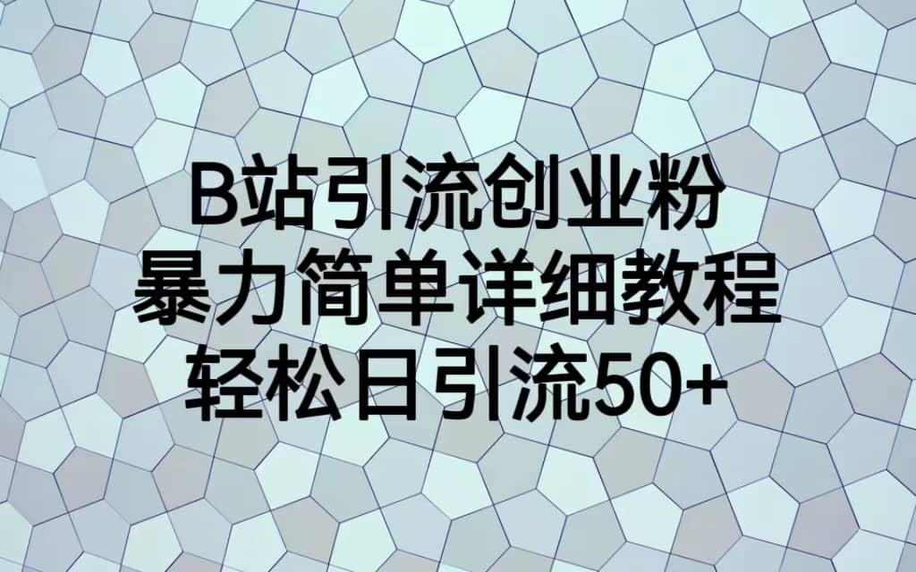 B站引流创业粉，暴力简单详细教程，轻松日引流50+ - 晨鑫项目库-晨鑫项目库
