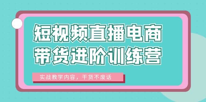 短视频直播电商带货进阶训练营：实战教学内容，干货不废话 - 晨鑫项目库-晨鑫项目库