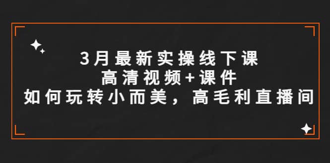 3月最新实操线下课高清视频+课件，如何玩转小而美，高毛利直播间 - 晨鑫项目库-晨鑫项目库