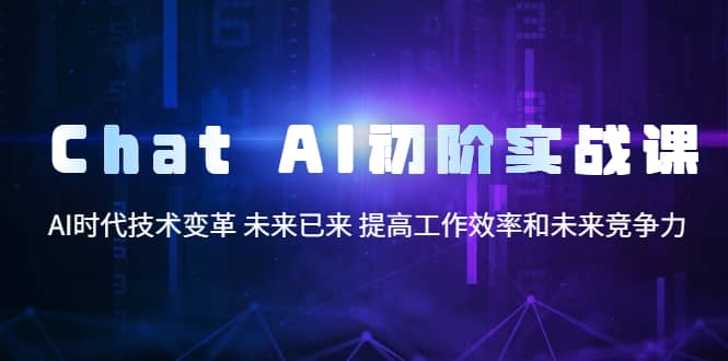 Chat AI初阶实战课，AI时代技术变革 未来已来 提高工作效率和未来竞争力 - 晨鑫项目库-晨鑫项目库