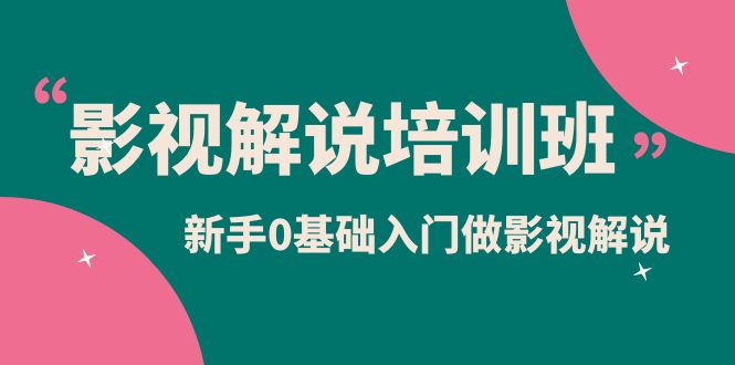 影视解说实战培训班，新手0基础入门做影视解说（10节视频课） - 晨鑫项目库-晨鑫项目库