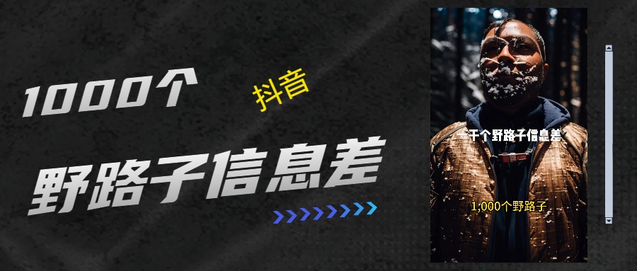 抖音一千个野路子信息差最新玩法教程引流＋变现的玩法具体拆解 - 晨鑫项目库-晨鑫项目库