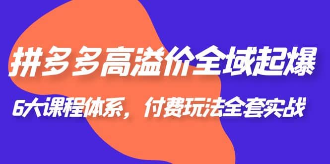 拼多多-高溢价 全域 起爆，6大课程体系，付费玩法全套实战 - 晨鑫项目库-晨鑫项目库