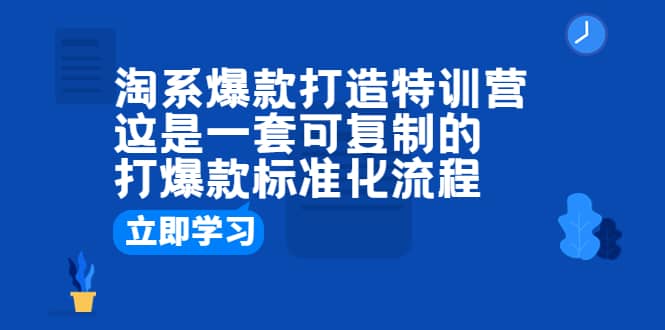淘系爆款打造特训营：这是一套可复制的打爆款标准化流程 - 晨鑫项目库-晨鑫项目库