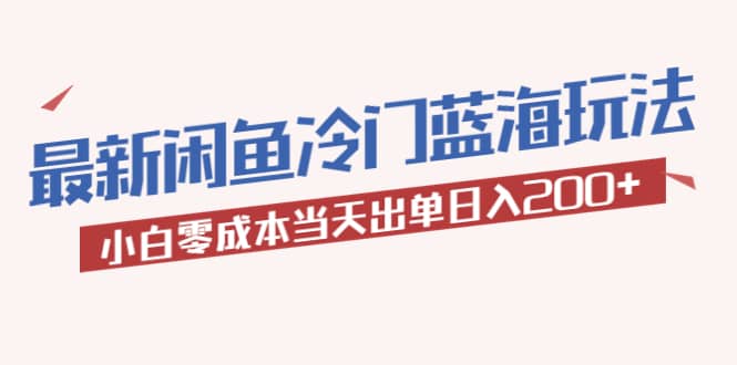2023最新闲鱼冷门蓝海玩法，小白零成本当天出单日入200+ - 晨鑫项目库-晨鑫项目库