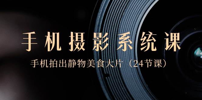 0基础-手机摄影系统课，手机拍出静物美食大片（24节课） - 晨鑫项目库-晨鑫项目库