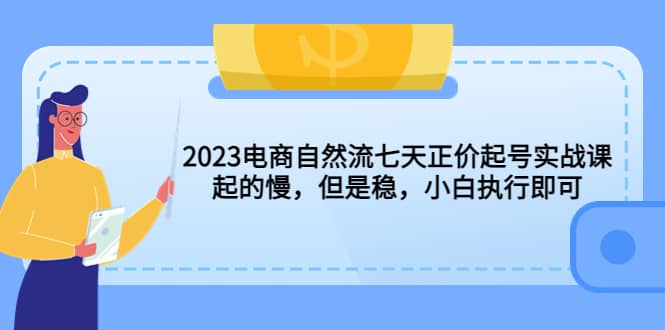 2023电商自然流七天正价起号实战课：起的慢，但是稳，小白执行即可 - 晨鑫项目库-晨鑫项目库