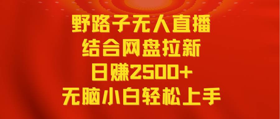 无人直播野路子结合网盘拉新，日赚2500+多平台变现，小白无脑轻松上手操作 - 晨鑫项目库-晨鑫项目库