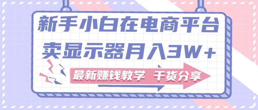 新手小白如何做到在电商平台卖显示器月入3W+，最新赚钱教学干货分享 - 晨鑫项目库-晨鑫项目库