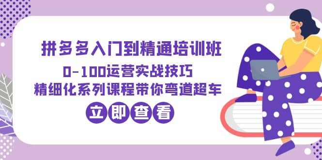 2023拼多多入门到精通培训班：0-100运营实战技巧 精细化系列课带你弯道超车 - 晨鑫项目库-晨鑫项目库