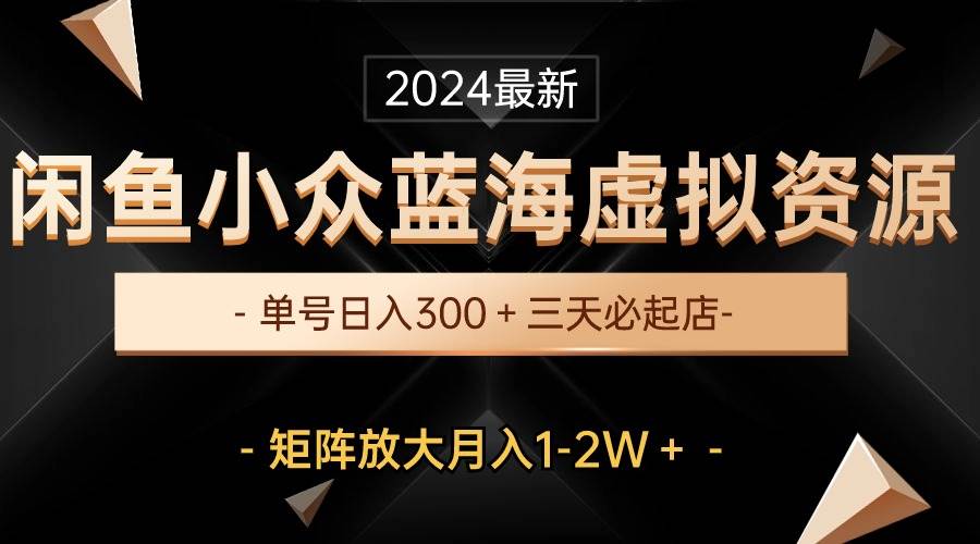 最新闲鱼小众蓝海虚拟资源，单号日入300＋，三天必起店，矩阵放大月入1-2W - 晨鑫项目库-晨鑫项目库