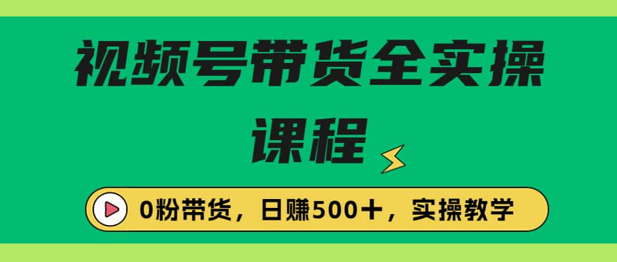 收费1980的视频号带货保姆级全实操教程，0粉带货 - 晨鑫项目库-晨鑫项目库