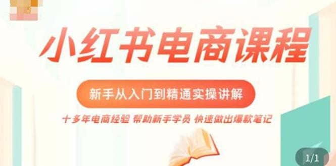 小红书电商新手入门到精通实操课，从入门到精通做爆款笔记，开店运营 - 晨鑫项目库-晨鑫项目库