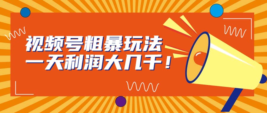 视频号粗暴玩法，一天利润大几千 - 晨鑫项目库-晨鑫项目库