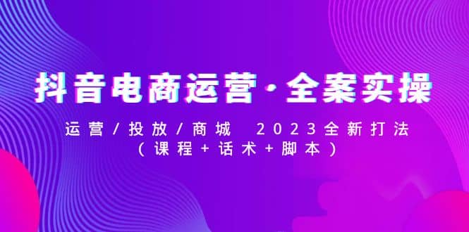 抖音电商运营·全案实操：运营/投放/商城 2023全新打法 - 晨鑫项目库-晨鑫项目库