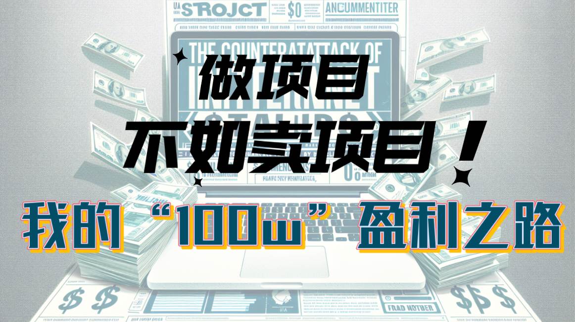 为什么做项目不如卖项目？我的100W+盈利之路 - 晨鑫项目库-晨鑫项目库