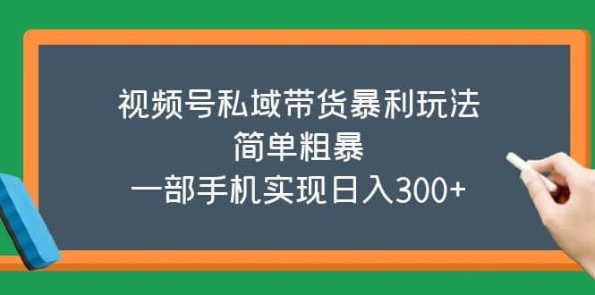 视频号私域带货暴利玩法，简单粗暴 - 晨鑫项目库-晨鑫项目库