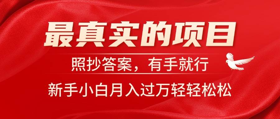 最真实的项目，照抄答案，有手就行，新手小白月入过万轻轻松松 - 晨鑫项目库-晨鑫项目库